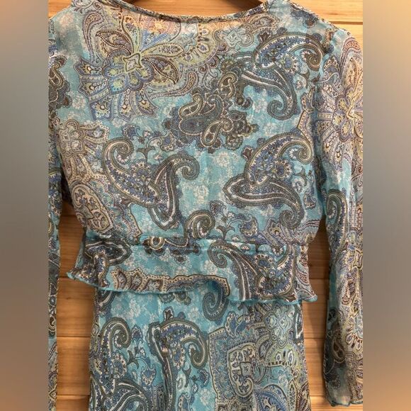 Vintage Y2K Fashion Bug Sz Small Silk Paisley Tank Crop Cardigan Set Coquette - Picture 11 of 13